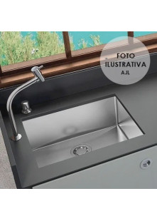 Pia Cuba De Inox Para Cozinha 60x40 Gourmet Luxo Quadrada