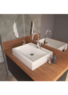 Cuba De Fixar Retangular Resina Sintética Florida 48x37cm Branca