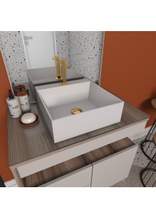 Cuba Para Banheiro Em Mármore Sintético Cubo Branca