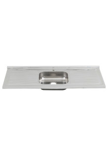 Pia de Cozinha Aço Inox 120cm com Fundo Concretado Fabrinox