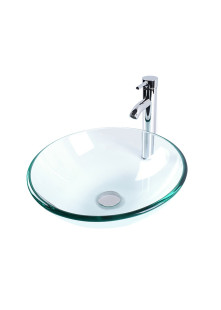 Cuba de Vidro Incolor Redonda 35 cm Clear - Sanit