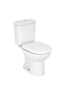 Kit Vaso Sanitário com Caixa Acoplada e Assento Branco Duplo Acionamento 3/6L Saída Vertical Round Roca Kit Vaso Sanitário com Caixa Acoplada e Assento Branco Duplo Acionamento 3/6L Saída Vertical Round Roca