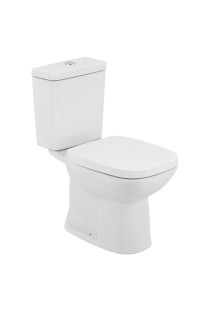 Kit Vaso Sanitário com Caixa Acoplada e Assento Branco Duplo Acionamento 3/6L Saída Vertical Square Roca Kit Vaso Sanitário com Caixa Acoplada e Assento Branco Duplo Acionamento 3/6L Saída Vertical Square Roca